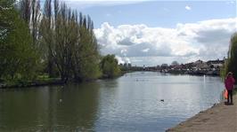 View to Didcot Power Station and the River Thames from St Helen's Wharf, Abingdon